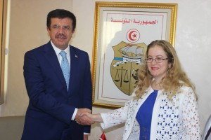 وزيرة الطاقة والمناجم والطاقات المتجددة هالة شيخ روحه و وزيرالاقتصاد التركي نهاد زيبكجي